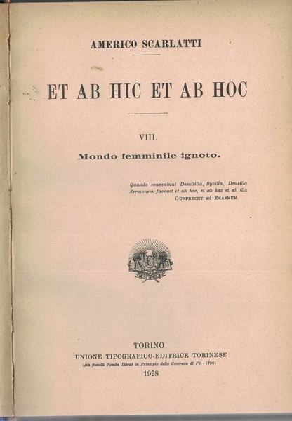 Et ab hic et ab hoc. Vol. VIII - Mondo …