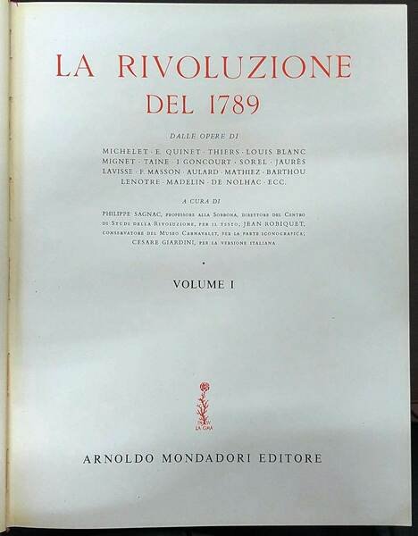 La rivoluzione del 1789. Volume Primo