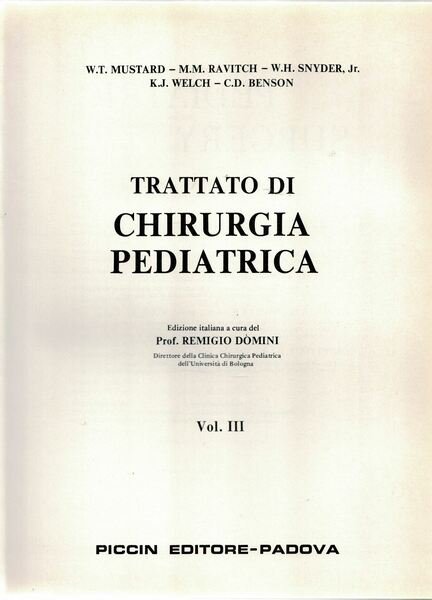 Trattato di chirurgia pediatrica III