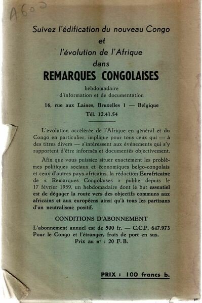 La Crise congolaise. De l'Indépendance à l'intervention militaire belge, 30 …