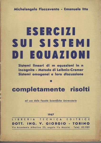 Esercizi sui sistemi di equazione