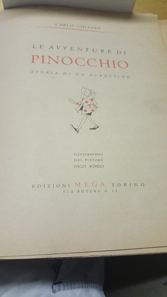 le avventure di pinocchio c collodi edizioni mega torino 1945