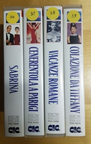4 vhs Hudrey Hepburn lotto collezione