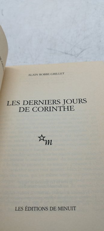 alain robbe grillet les derniers jours de corinthe