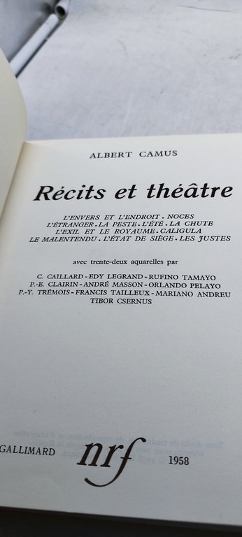 albert camus recits et theatre gallimard