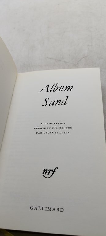 album sand iconographie nrf gallimard