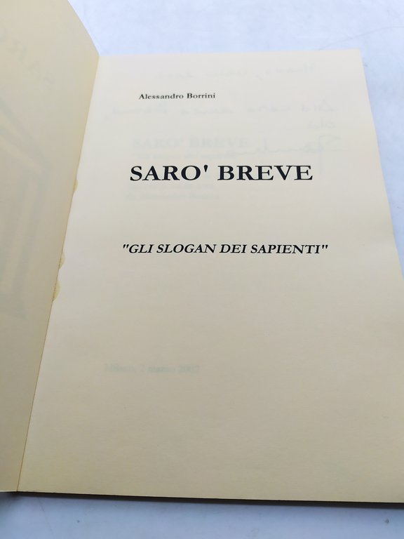 alessandro borrini saro' breve gli slogan dei sapienti