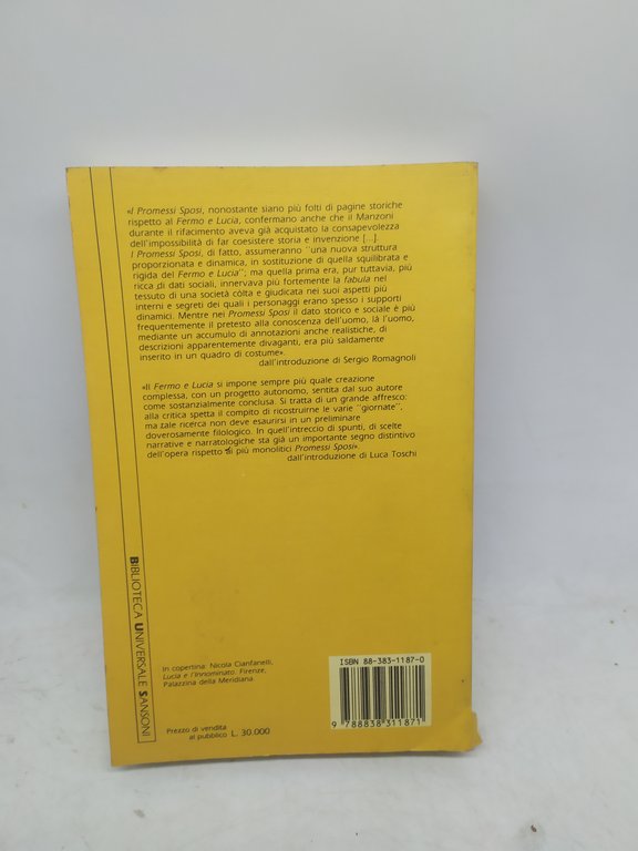 alessandro manzoni fermo e lucia biblioteca univesale sansoni