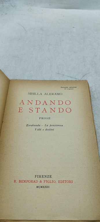 andando e stando prose sibilla aleramo