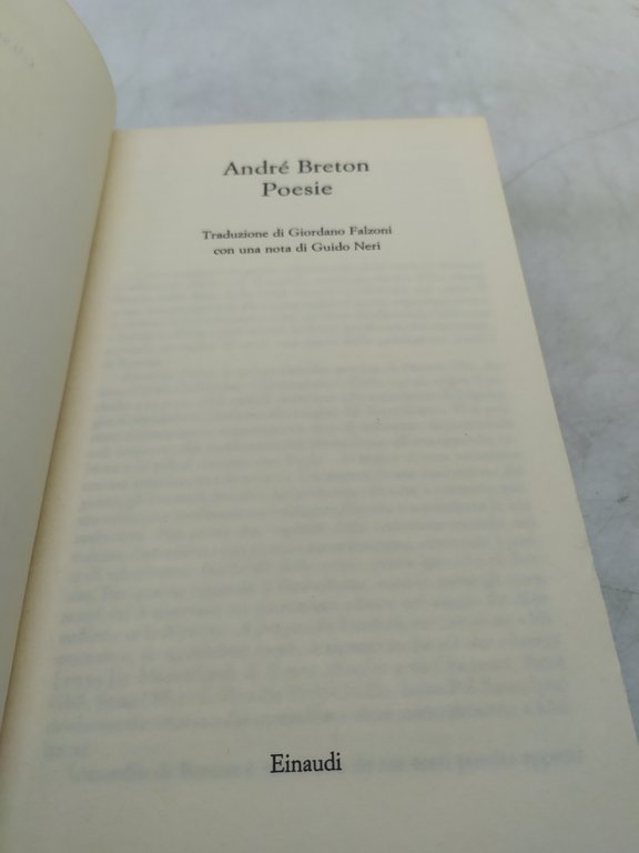 andrè breton poesie einaudi gli struzzi 1977