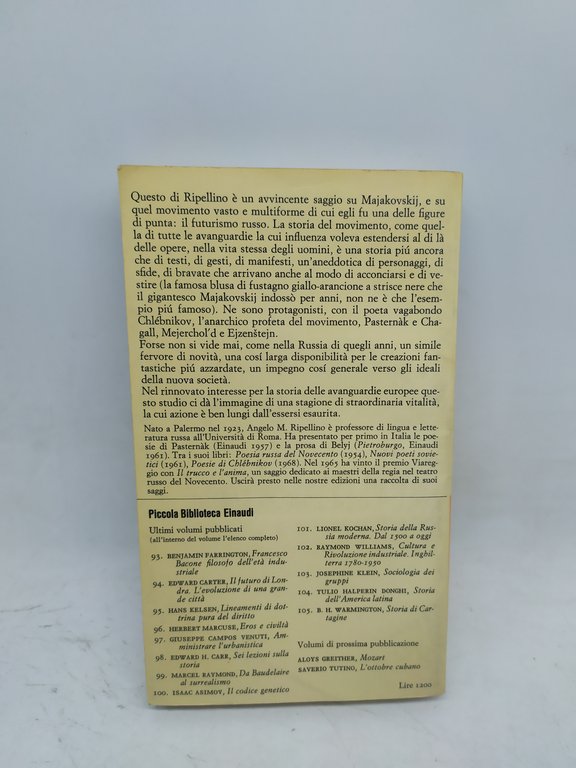 angelo maria ripellino majakovskij e il teatro russo d'avanguardia einaudi