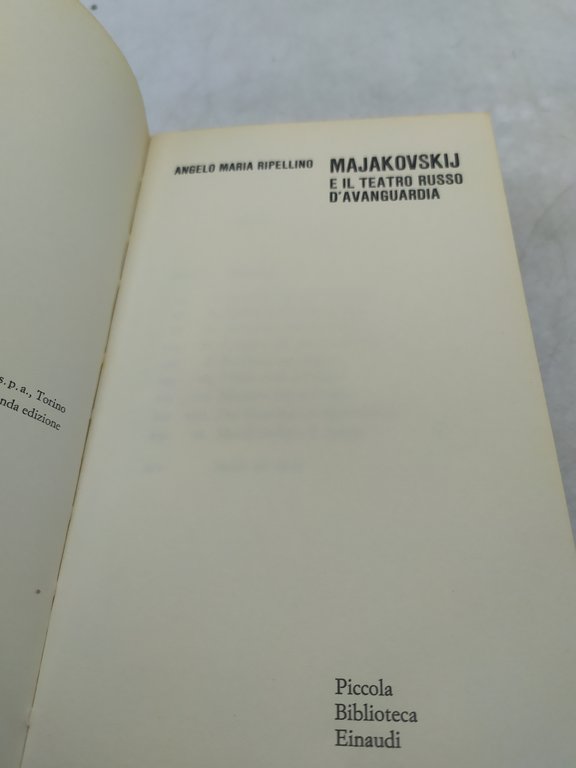 angelo maria ripellino majakovskij e il teatro russo d'avanguardia einaudi