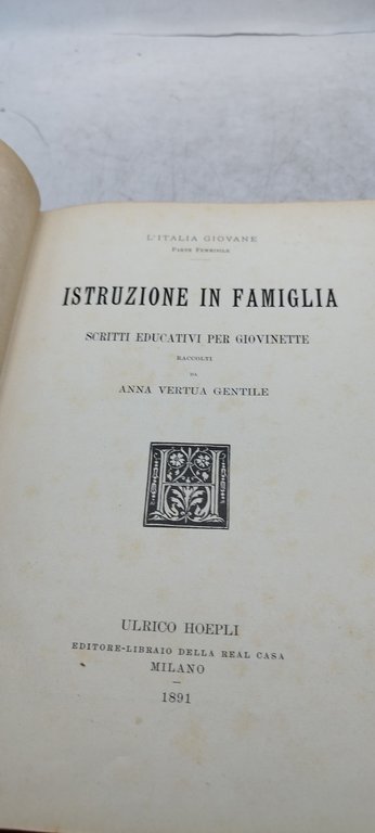 anna vertua gentile istruzione in famiglia hoepli