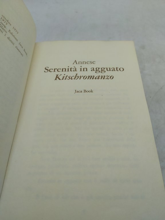 annese serenità in agguato kitschromanzo jaca book 1975