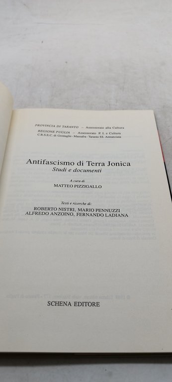 antifascismo di terra jonica studi e documenti
