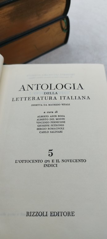 antologia della letteratura italiana 5 volumi rizzoli