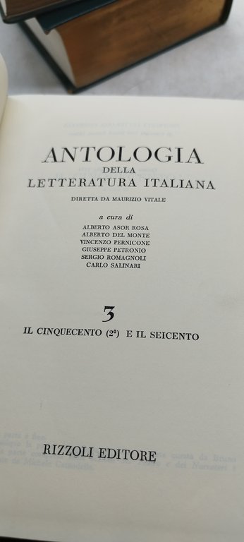 antologia della letteratura italiana 5 volumi rizzoli