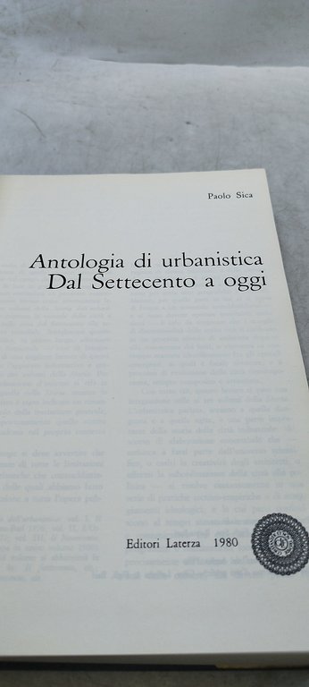 antologia di urbanistica dal settecento a oggi paolo sica