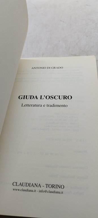 antonio di grado giuda l'oscuro letteratura e tradimento cluadiana