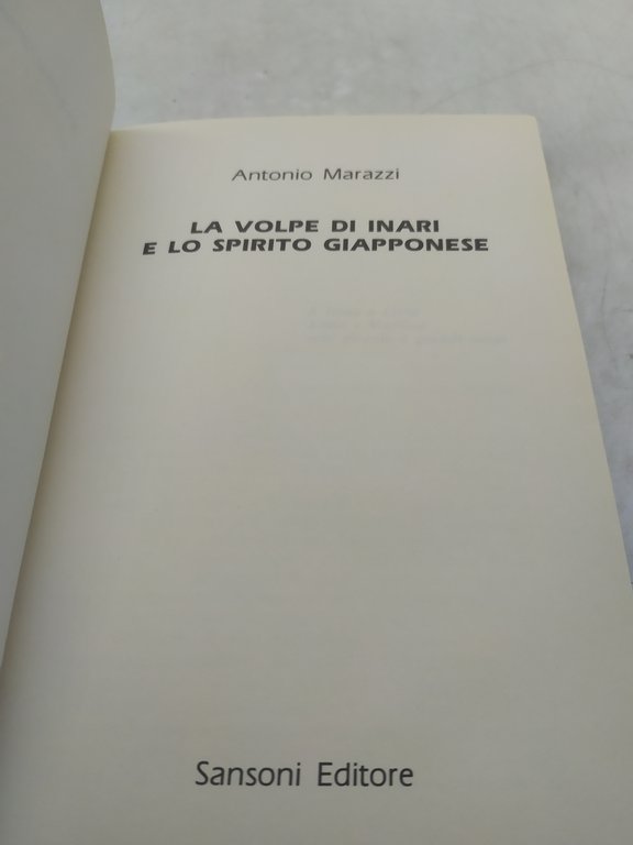 antonio marazzi la volpe di inari e lo spirito giapponese …