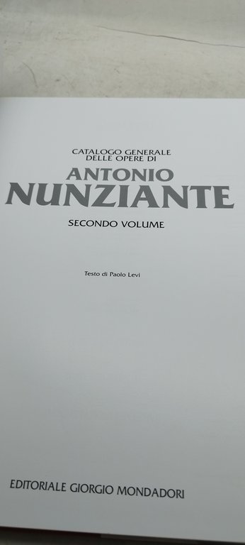 antonio nunziante catalgo generale delle opere secondo volume