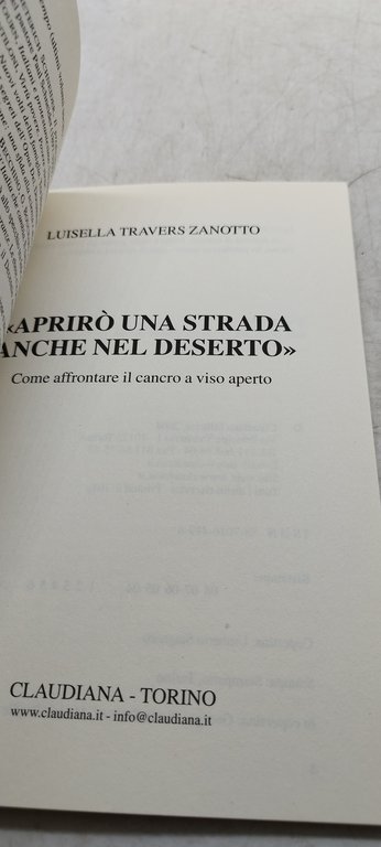 aprirò una strada anche nel deserto come affontare il cancro …