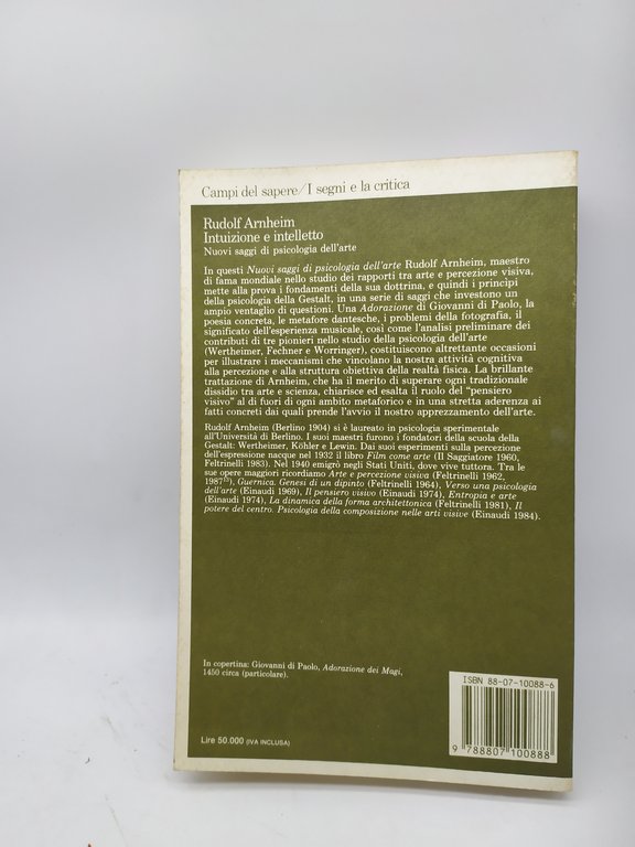 ARNHEIM Rudolf, Intuizione e intelletto. Nuovi saggi di psicologia dell�arte