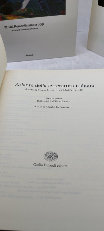 atlante della letteratura italiana 3 volumi einaudi
