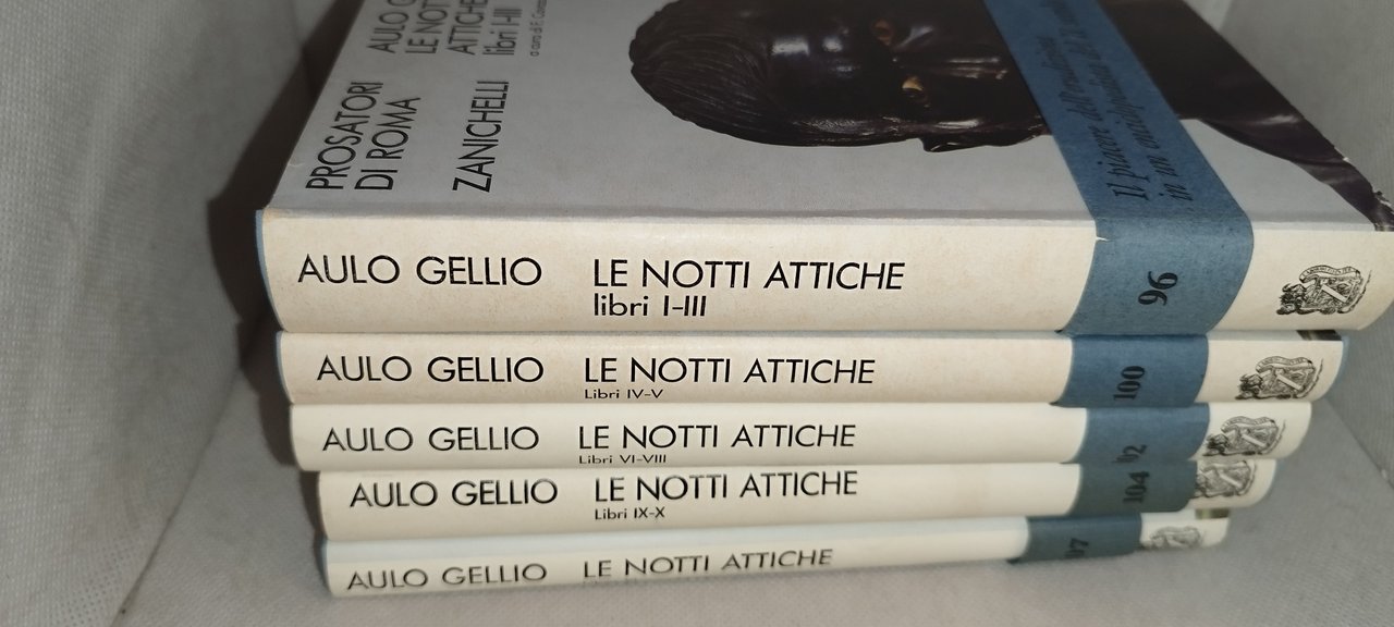 aulo gellio le notti attiche 5 volumi zanichelli | Immagine principale