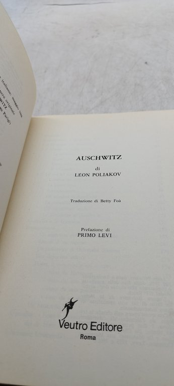auschwitz leon poliakov prefazione primo levi