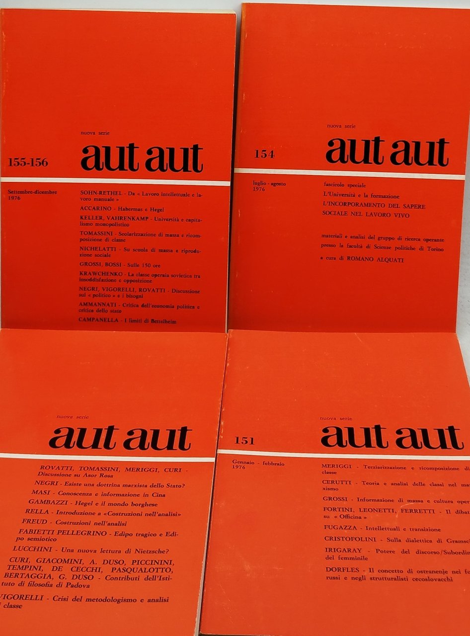 aut aut rivista bimestrale fondata da enzo paci 4 volume …
