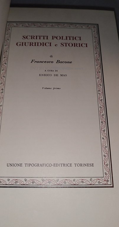 bacone scritti politici giuridici e storici classici utet 2 volumi | Immagine Gallery 8