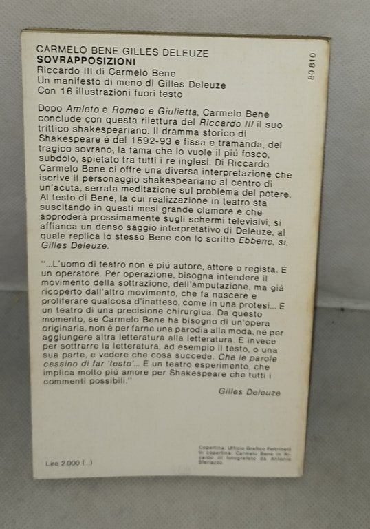 bene deleuze sovrapposizione carmelo bene | Immagine Gallery 2