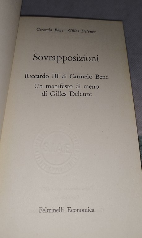 bene deleuze sovrapposizione carmelo bene | Immagine Gallery 6