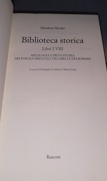 biblioteca storica diodoro siculo i classici della storia VIII-1 | Immagine Gallery 8