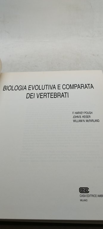 biologia evolutiva e comparata dei vertebrati