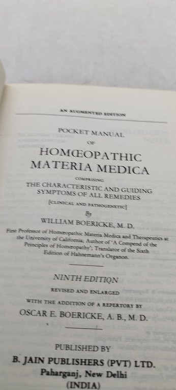 boericke's with repertory augmented indian edition