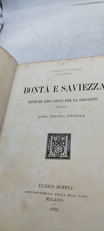 bontà e saviezza vertua gentile hoepli