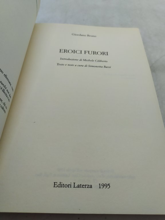 bruno eroici furori biblioteca universale la terza