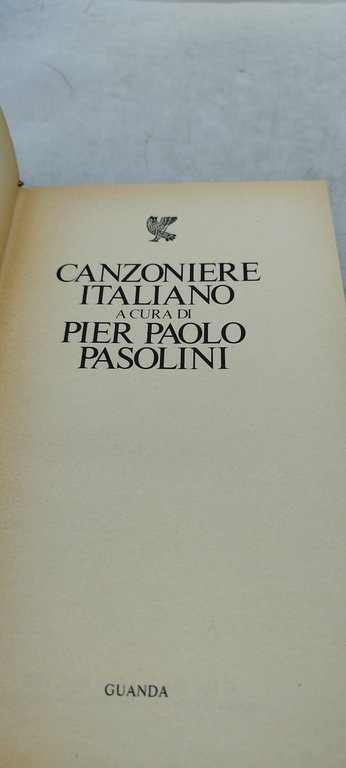 canzoniere italiano a cura di pier paolo pasolini