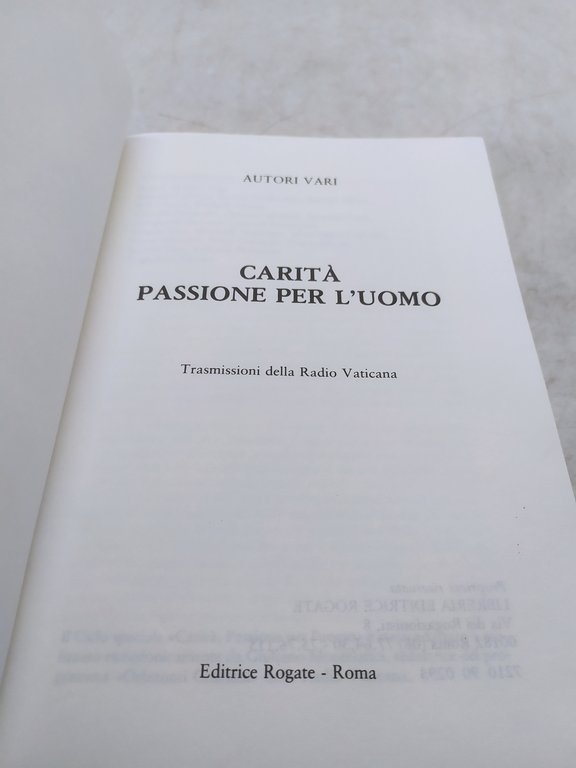 carità passione per l'uomo trasmissioni della radiovaticana