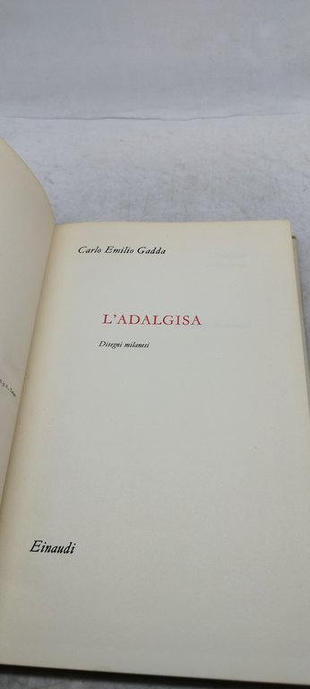 carlo emilio gadda l'adalgisa