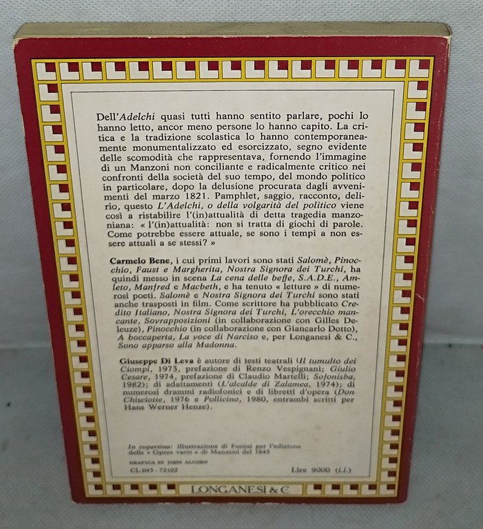 carmelo bene giuseppe di leva l'adelchi o della volgarità del … | Immagine Gallery 3