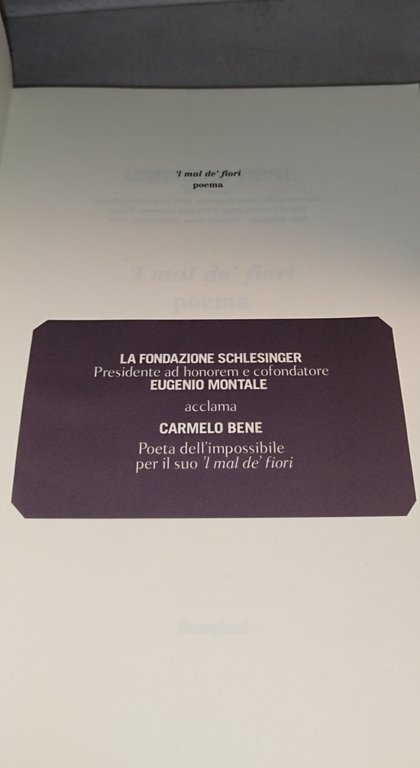 carmelo bene 'l mal dè fiori poema | Immagine Gallery 6