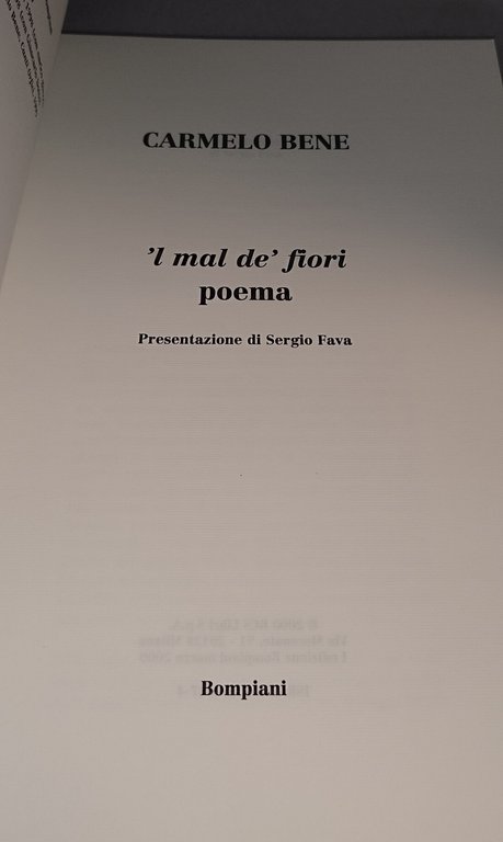 carmelo bene 'l mal dè fiori poema | Immagine Gallery 7