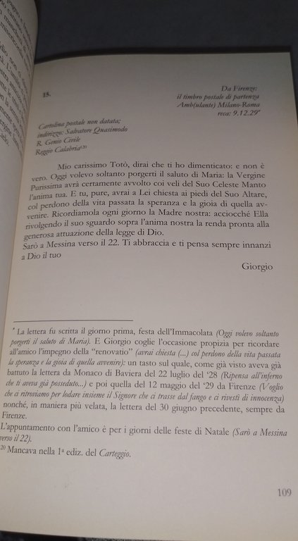 carteggio giorgio la pira salvatore quasimodo | Immagine Gallery 5