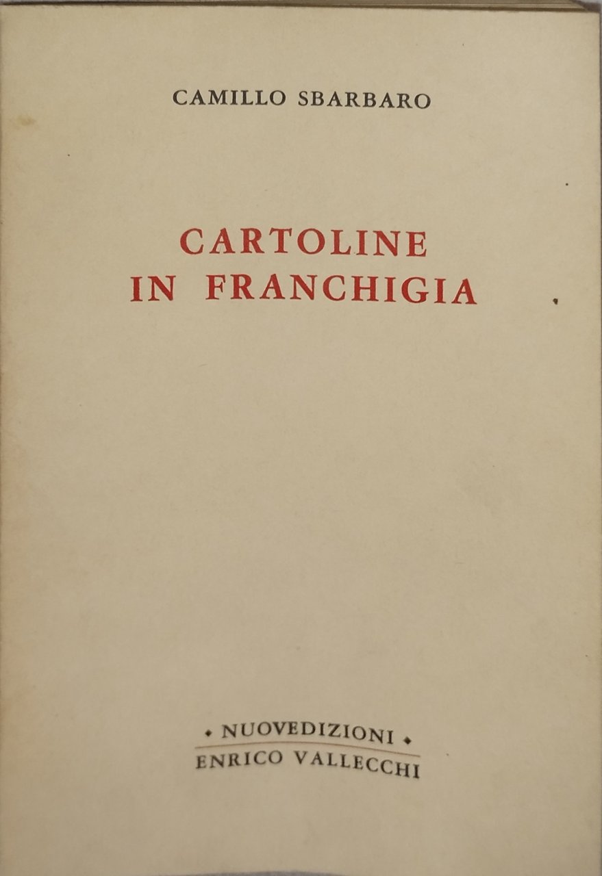 cartoline in franchigia camillo sbarbaro | Immagine principale