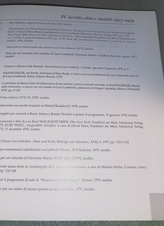 catalogo delle opere di luca lombardi | Immagine Gallery 5