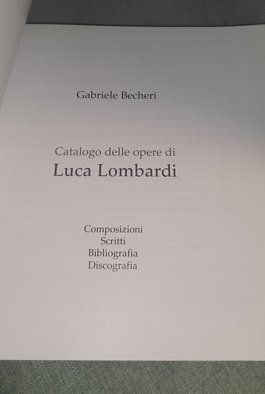 catalogo delle opere di luca lombardi | Immagine Gallery 6