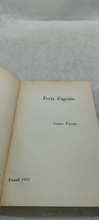 cesare pavese feria d'agosto einaudi